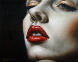 Lips #2 alex, alexander, art, artwork, canada, canadian, classical oil painting, european, expression, expressionism, female, girl, lavrov, modern, north america, north american art, oil painting, original, portrait,  vancouver, woman, yvr, lips, red, rouge, lipstick, young, sensual