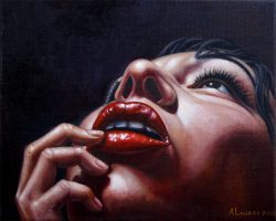Lips #4 alex, alexander, art, artwork, canada, canadian, classical oil painting, european, expression, expressionism, female, girl, lavrov, modern, north america, north american art, oil painting, original, portrait,  vancouver, woman, yvr, lips, red, rouge, lipstick, young, sensual