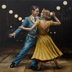 Still Swinging alex, alexander, art, artwork, canada, canadian, classical oil painting, dance, dancers, european, expression, expressionism, female, figure, girl, lady in red dress, lavrov, modern, north america, north american art, oil painting, original, partners, portrait, posing, swing, symbolism, vancouver, woman, yvr